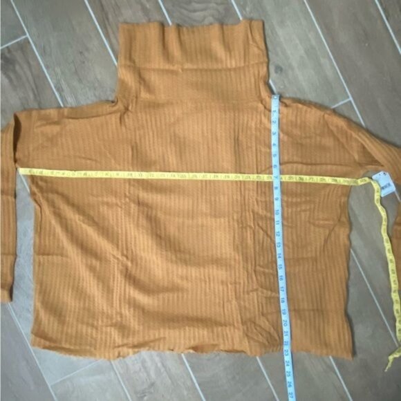 Free People Juicy Sweater Long Sleeve Cowl Neck Gold Harvest Moon S - Picture 15 of 15